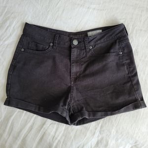 Aeropostale High Waisted Midi Shorts Black 8